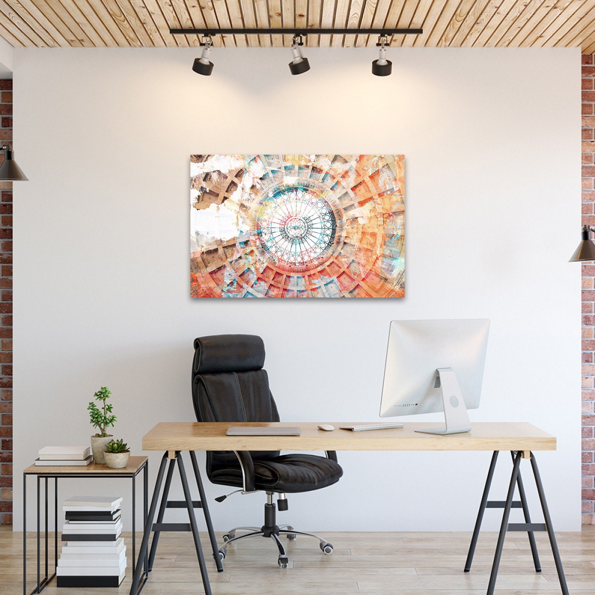 New York Penn Station NY Abstract Colorful Modern Contemporary Metal Wall Art Glossy Large Aluminum Print Home Decor Painting