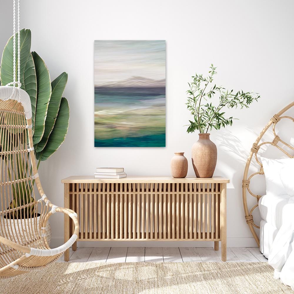 Colorful Mountain Landscape Painting - Abstract Nature Large Canvas Print Framed Wall Art - Modern Contemporary Home Decor Gift