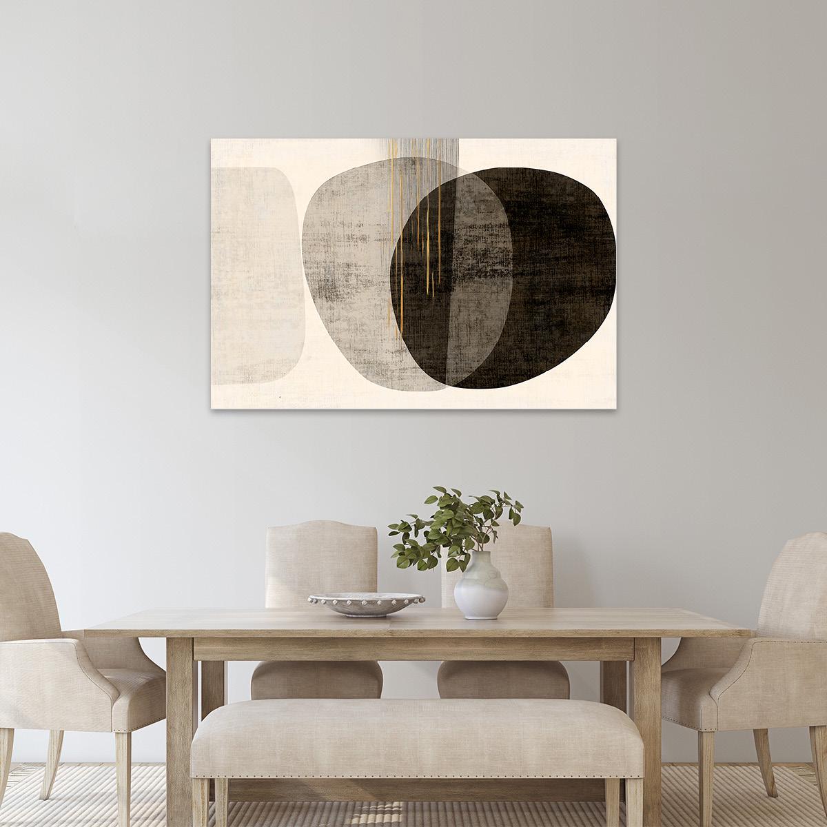 Wabi Sabi Abstract Shapes Organic Painting - Framed Canvas Neutral Colors Textured Minimalist Wall Art Print - Large Modern Home Decor
