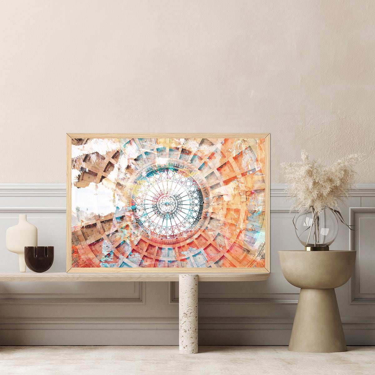 New York Penn Station Train Station Painting - Colorful NYC Abstract Large Wall Art Home Decor - Manhattan Railroad Framed Canvas Print