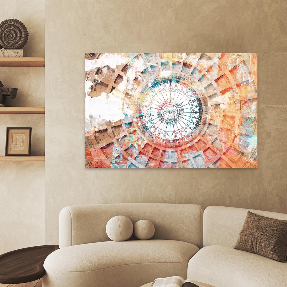 New York Penn Station Train Station Painting - Colorful NYC Abstract Large Wall Art Home Decor - Manhattan Railroad Framed Canvas Print