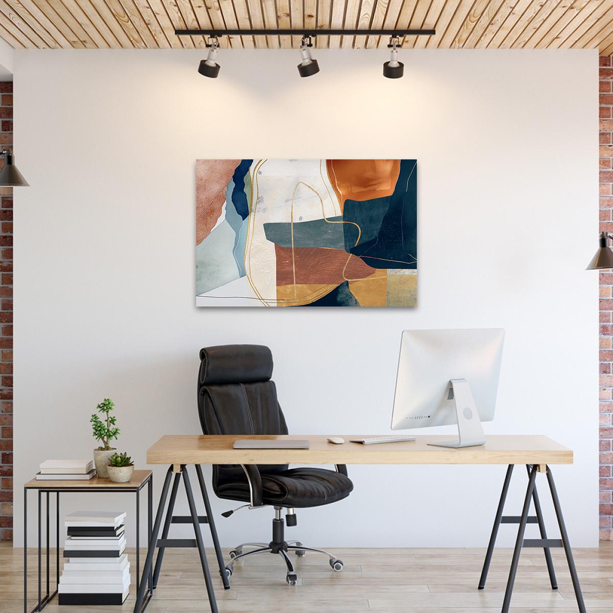 Color Block Earth Tone Abstract Minimalist Canvas Print - Framed Neutral Fine Art - Large Home Decor - Modern Contemporary Painting Wall Art