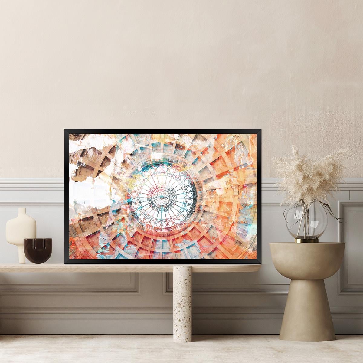 New York Penn Station Train Station Painting - Colorful NYC Abstract Large Wall Art Home Decor - Manhattan Railroad Framed Canvas Print