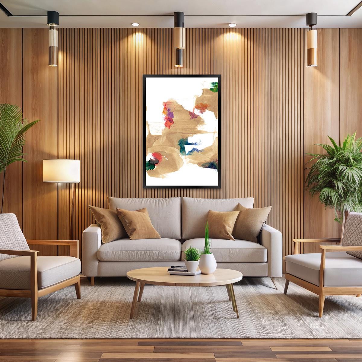 Abstract Watercolor Brown Canvas Print - Colorblock Modern Wall Art for Contemporary Home Decor & Unique Wall Aesthetic