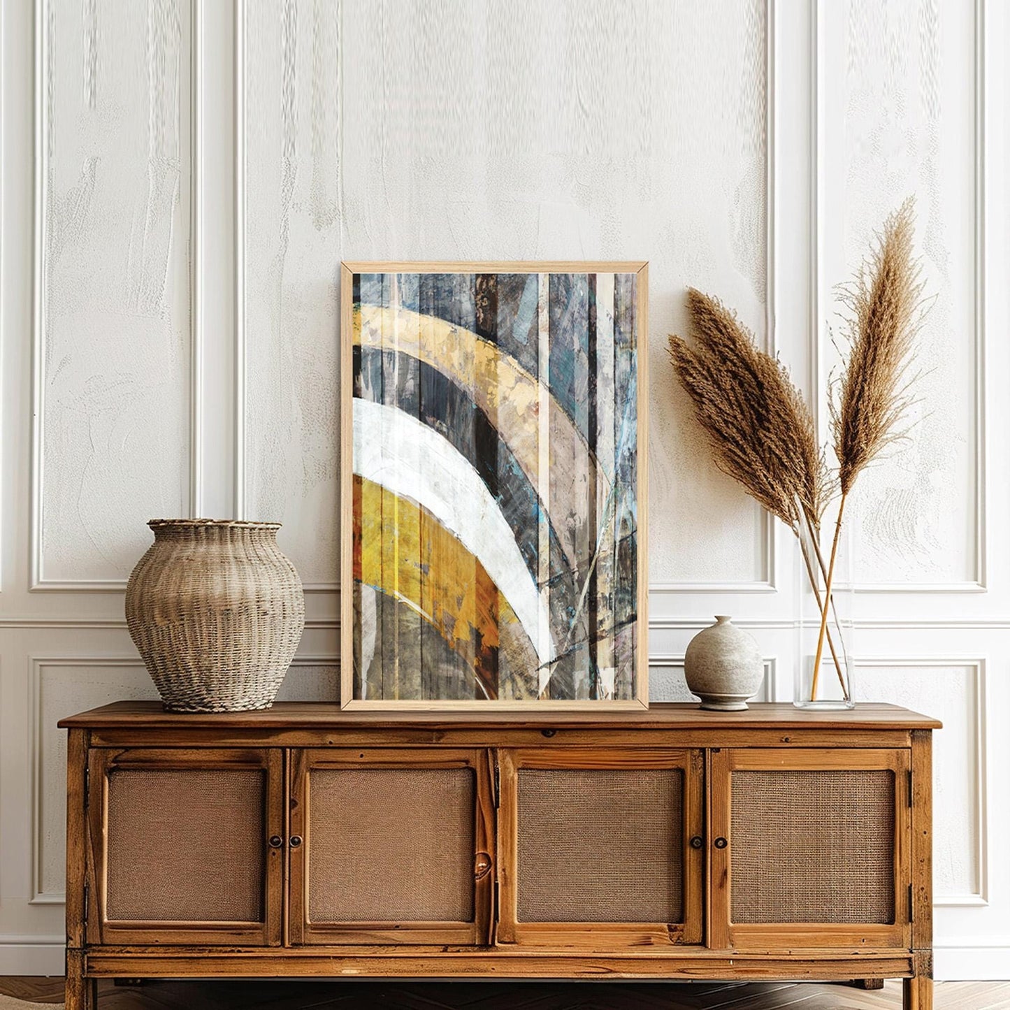 Rustic Textured Modern Abstract Print | Canvas Wall Art for Modern Farmhouse Decor | Unique Home Decoration