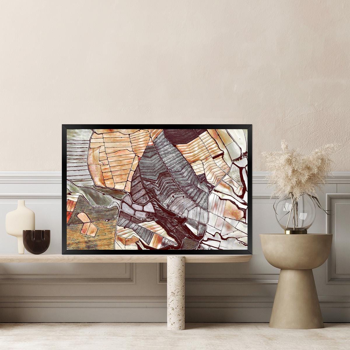 Abstract Canvas Print - Sepia Earth Tone Wall Art, Unique Modern Homewarming Gift, Boho Decor for Living Room Frame Options