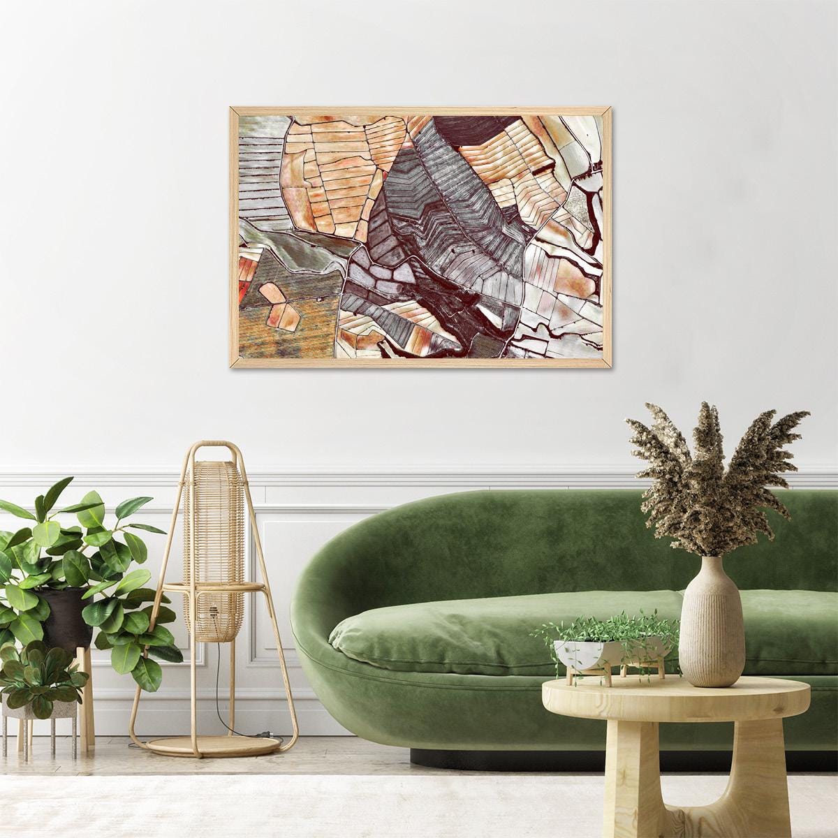 Abstract Canvas Print - Sepia Earth Tone Wall Art, Unique Modern Homewarming Gift, Boho Decor for Living Room Frame Options