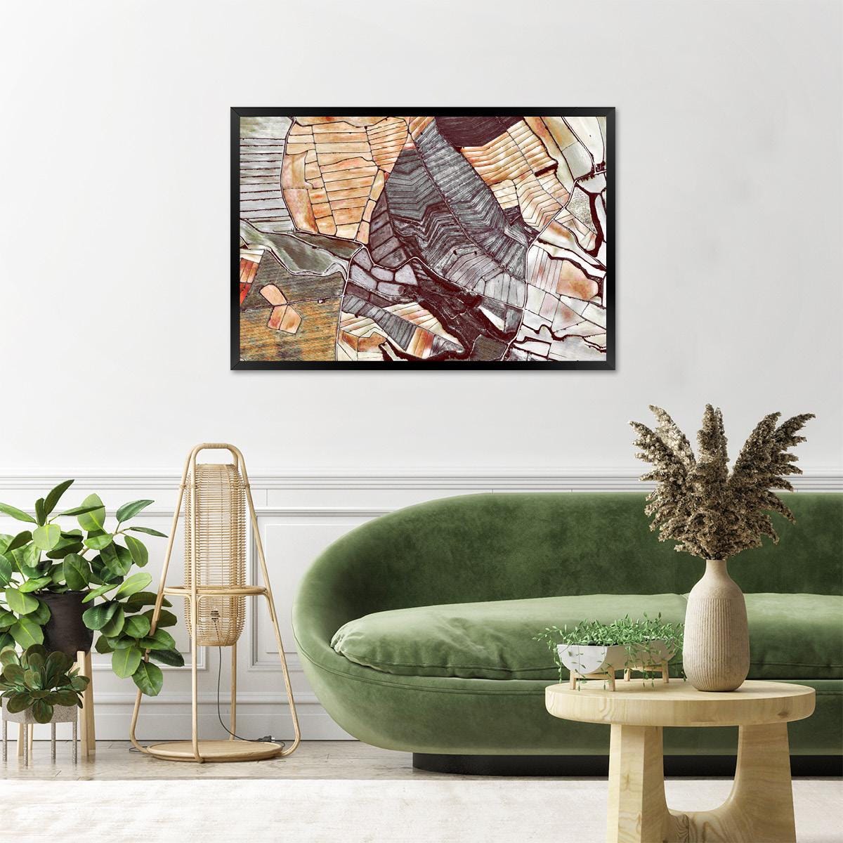 Abstract Canvas Print - Sepia Earth Tone Wall Art, Unique Modern Homewarming Gift, Boho Decor for Living Room Frame Options