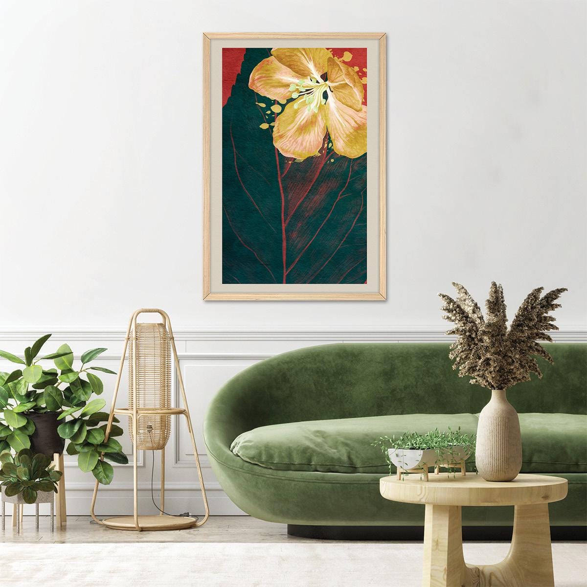 Dark Moody Floral Canvas Print, Large Colorful Botanical Wall Art, Close-up Flower Home Decor with Framed Options, Nature Inspired Artwork