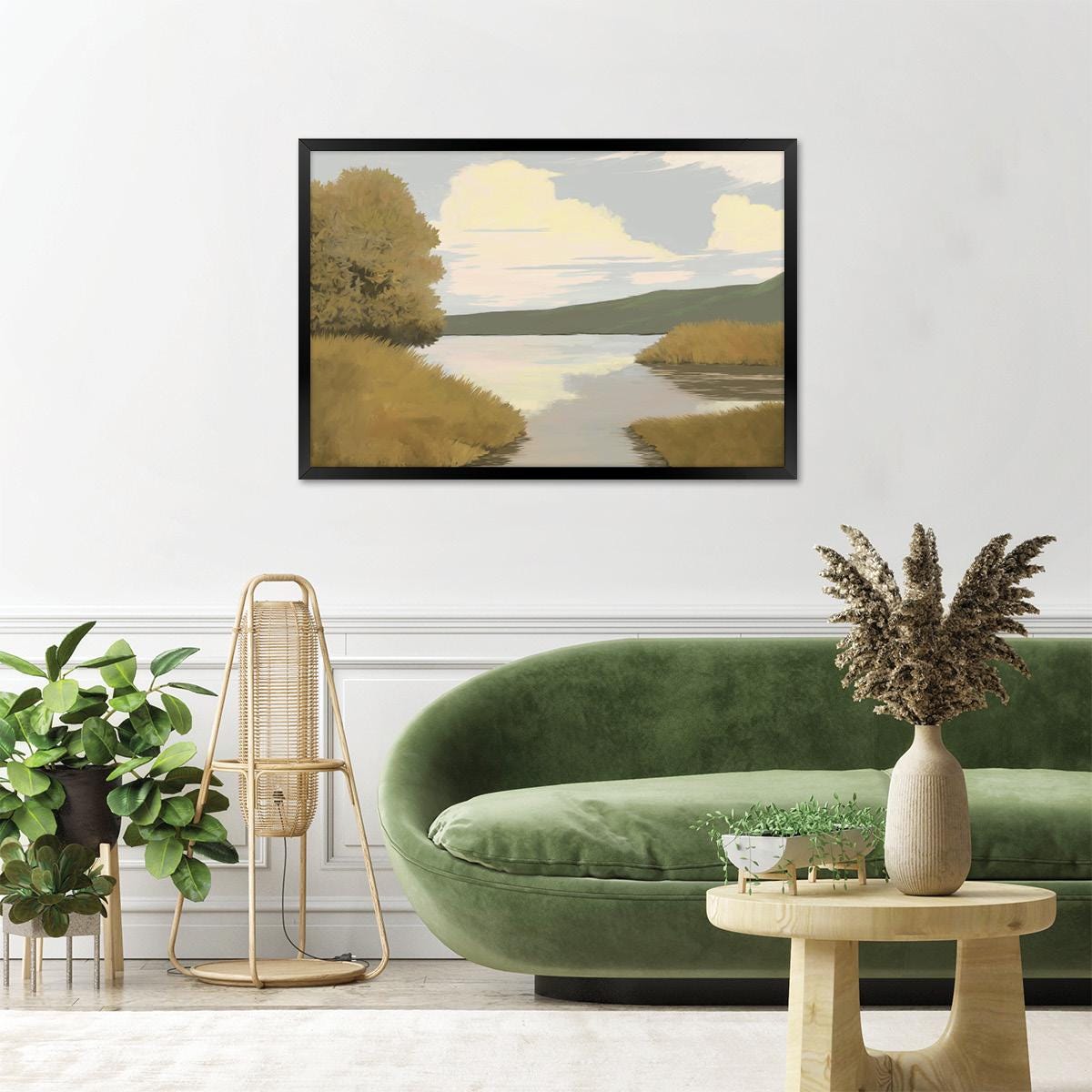 Lake Landscape Canvas Print: Modern Impressionist Art