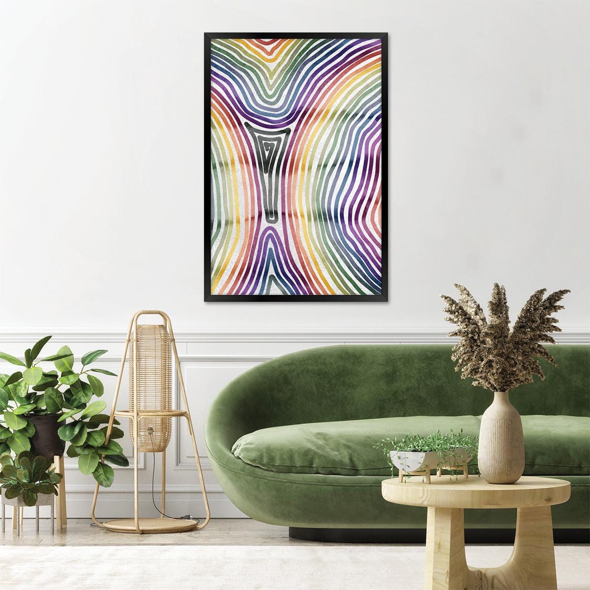 Rainbow Lines Canvas Print: Colorful Modern Home Decor, Contemporary Wall Art
