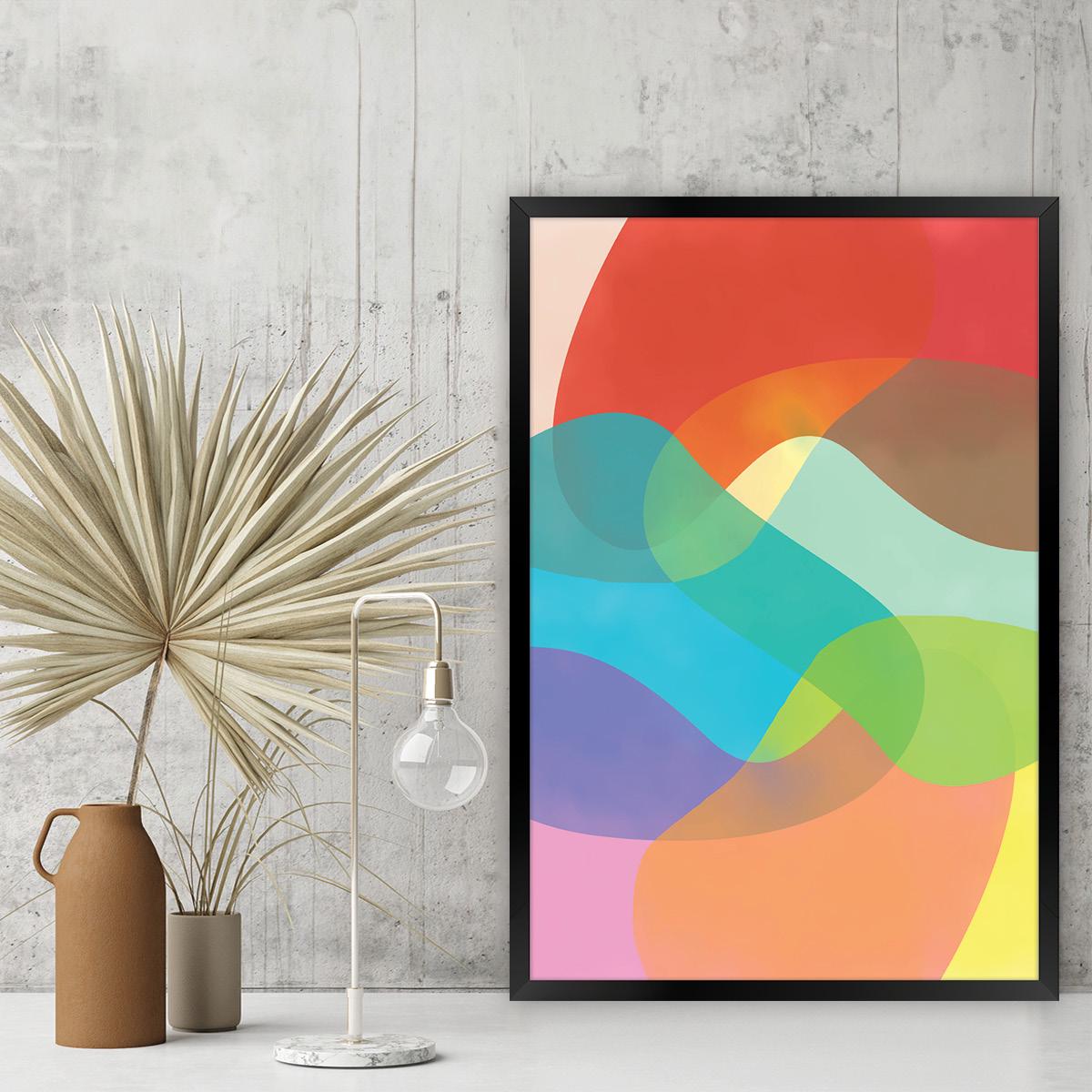 Colorful Abstract Canvas Print: Distorted Circles Modern Wall Art