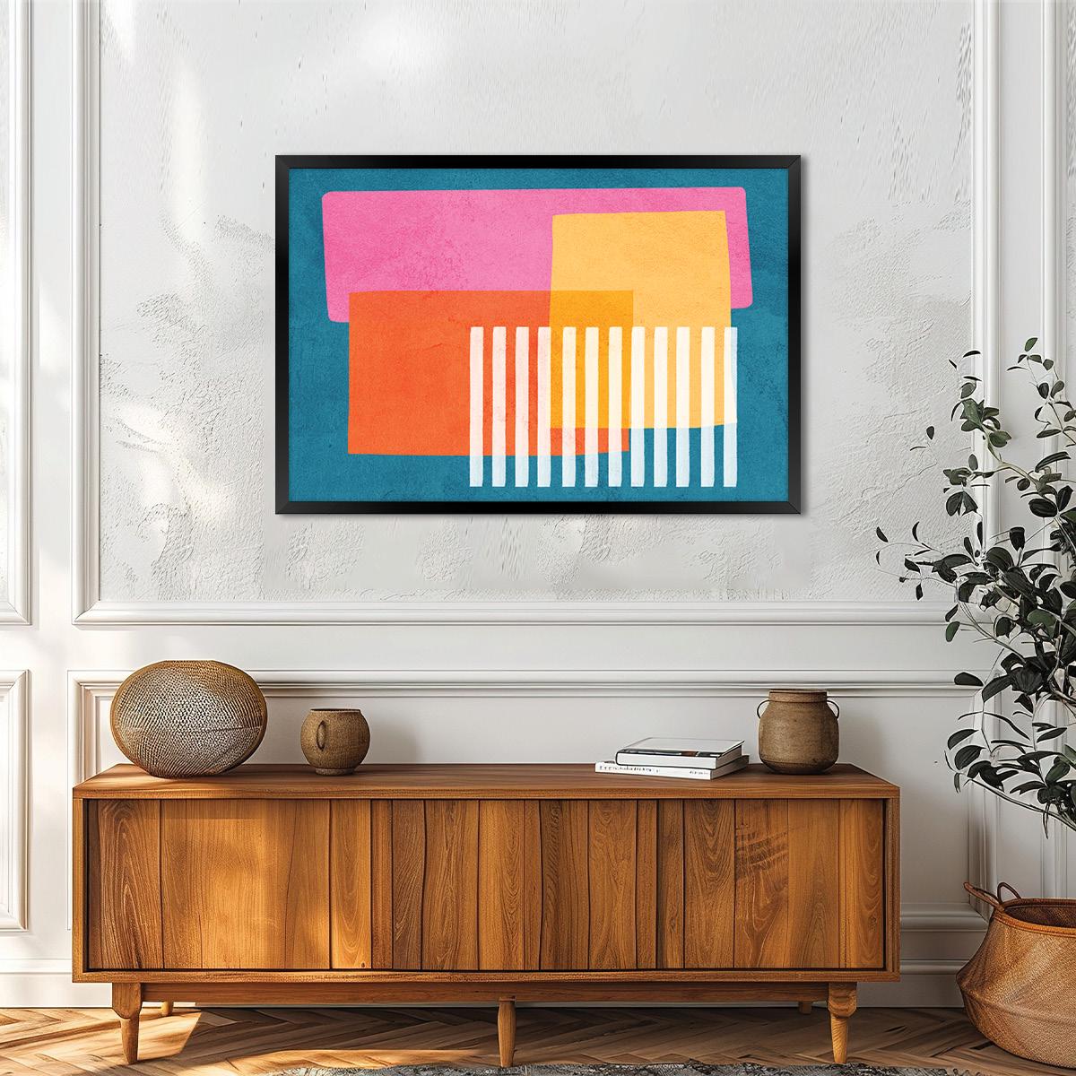 Color Block Canvas Print: Modern Abstract Pop Art Wall Decor