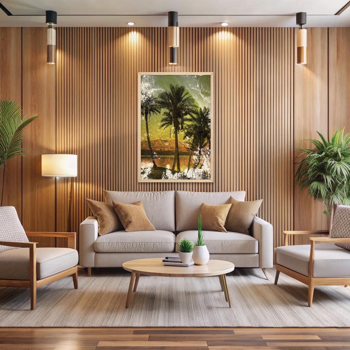 Colorful Palm Tree Canvas Print | Tropical Boho Wall Art | Bold Coastal Home Decor | Framed Options Available