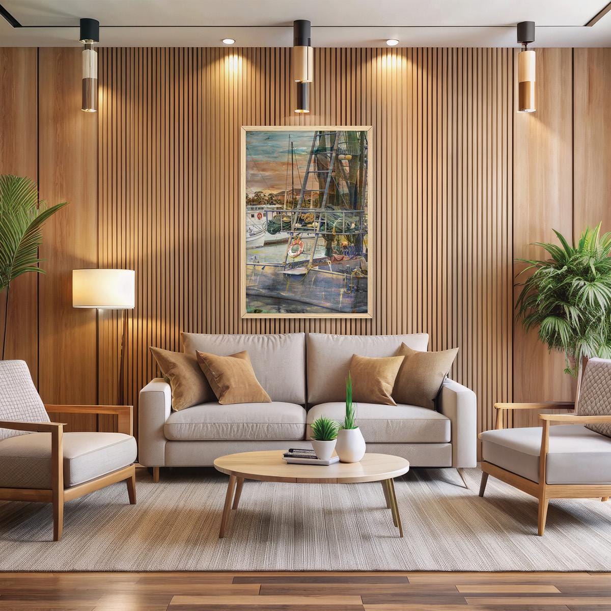 Shrimp Boat Canvas Wall Art - Coastal Nautical Home Decor, Framed Artwork Available