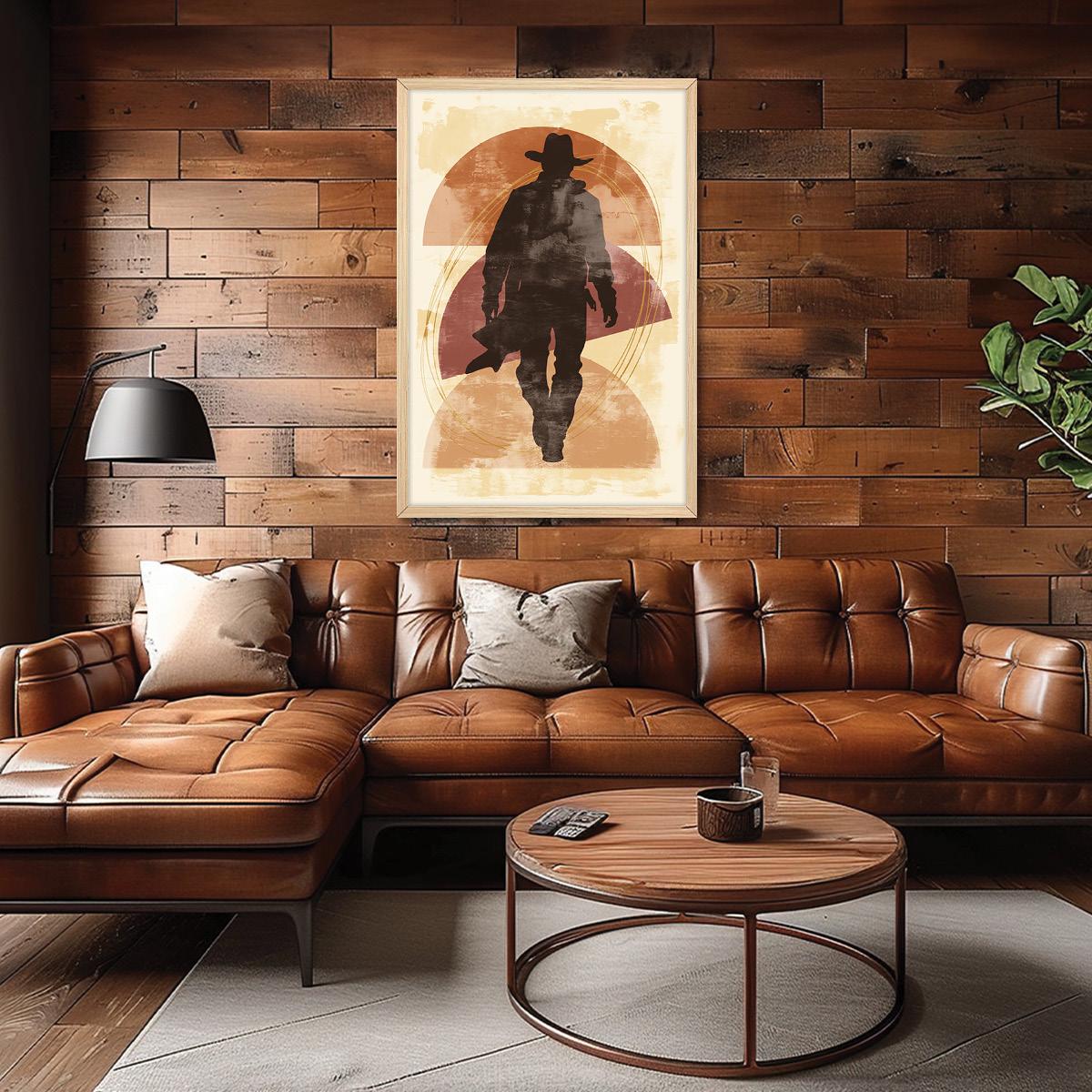 Vintage Western Cowboy Canvas Print - Rustic Farmhouse Americana Wall Art, Framed Options Available