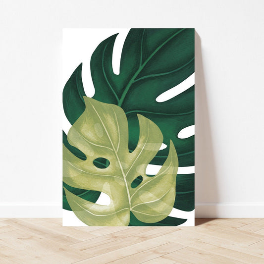 Botanical Tropical Biophilic Nature Monstera Plant Green Fine Art Metal Wall Glossy Large Aluminum Print Decor Modern Contemporary Painting