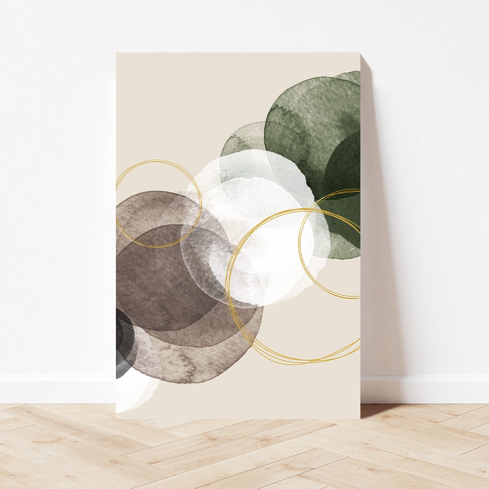 Organic Shapes Earth Tone Large Abstract Minimalist Retro Metal Wall Art Glossy Aluminum Print Decor Modern Geometric Contemporary Painting