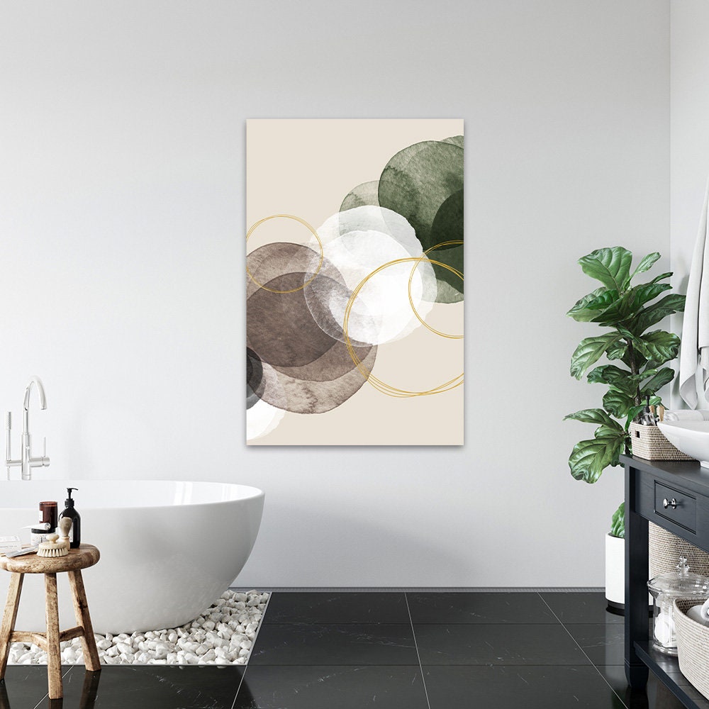 Organic Shapes Earth Tone Large Abstract Minimalist Retro Metal Wall Art Glossy Aluminum Print Decor Modern Geometric Contemporary Painting