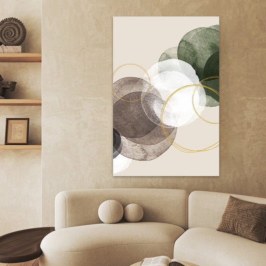 Organic Shapes Earth Tone Large Abstract Minimalist Retro Metal Wall Art Glossy Aluminum Print Decor Modern Geometric Contemporary Painting