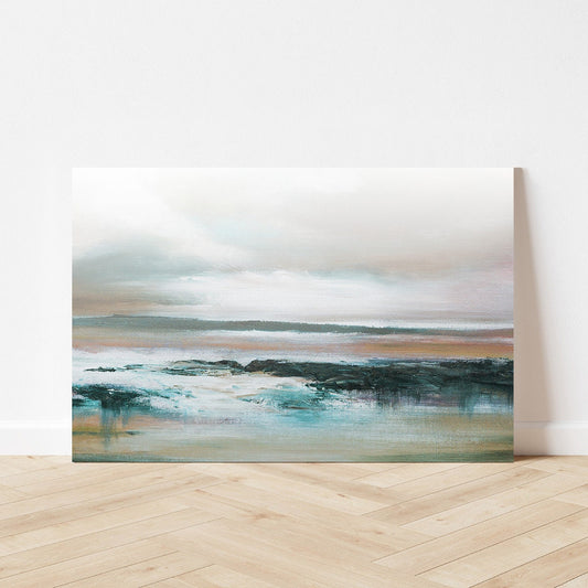 Abstract Beach Coastal Ocean Sea Colorful Modern Contemporary Metal Wall Art Glossy Large Aluminum Print Home Decor Painting