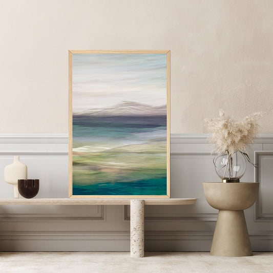 Colorful Mountain Landscape Painting - Abstract Nature Large Canvas Print Framed Wall Art - Modern Contemporary Home Decor Gift