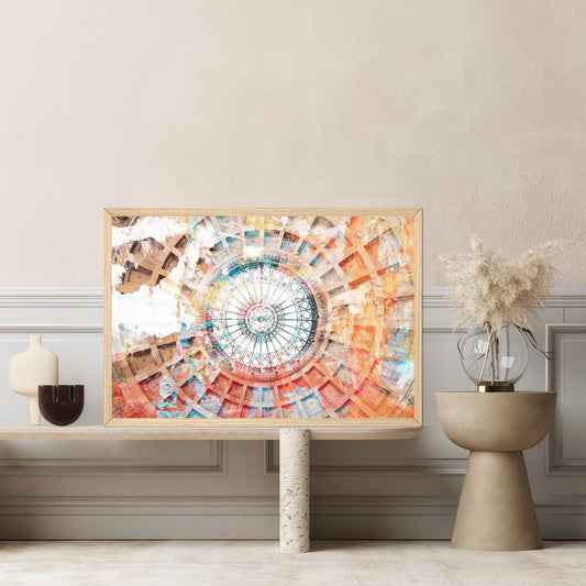 New York Penn Station Train Station Painting - Colorful NYC Abstract Large Wall Art Home Decor - Manhattan Railroad  Framed Canvas Print