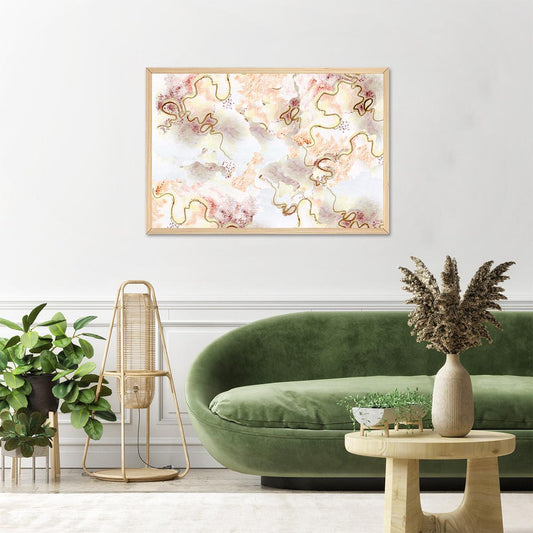 Modern Soft Muted Tone Wall Art – Neutral Pastel Abstract Canvas Print -  Tranquil Color Scheme Home Decor - Framed Options Available