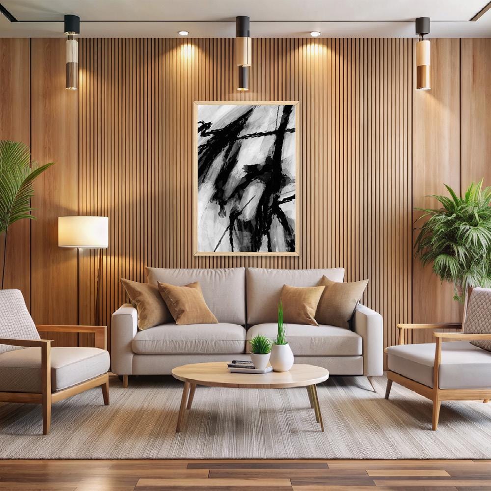 Black & White Abstract Canvas Print - Bold Modern Wall Art - Minimalist Monochromatic Home Decor - Stylish Livingroom Art - Framed Options