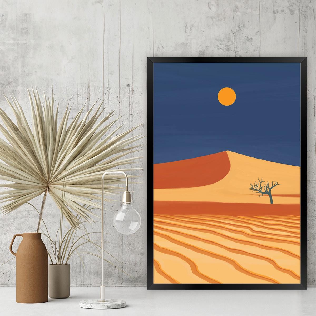 Southwestern Desert Landscape Canvas Print, Surreal Western Wall Art, Colorful Modern Tree Home Decor, Framed Options Available