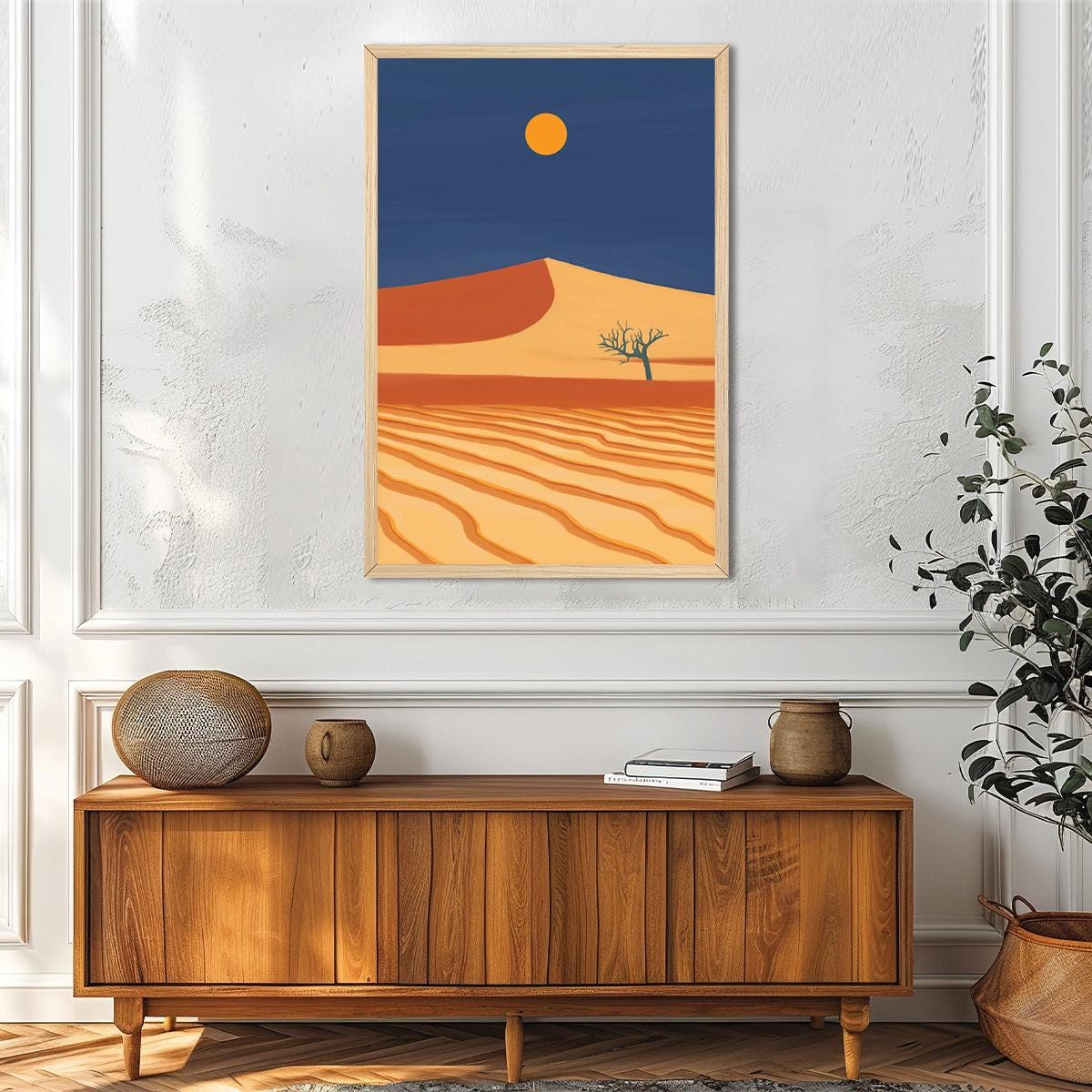 Southwestern Desert Landscape Canvas Print, Surreal Western Wall Art, Colorful Modern Tree Home Decor, Framed Options Available