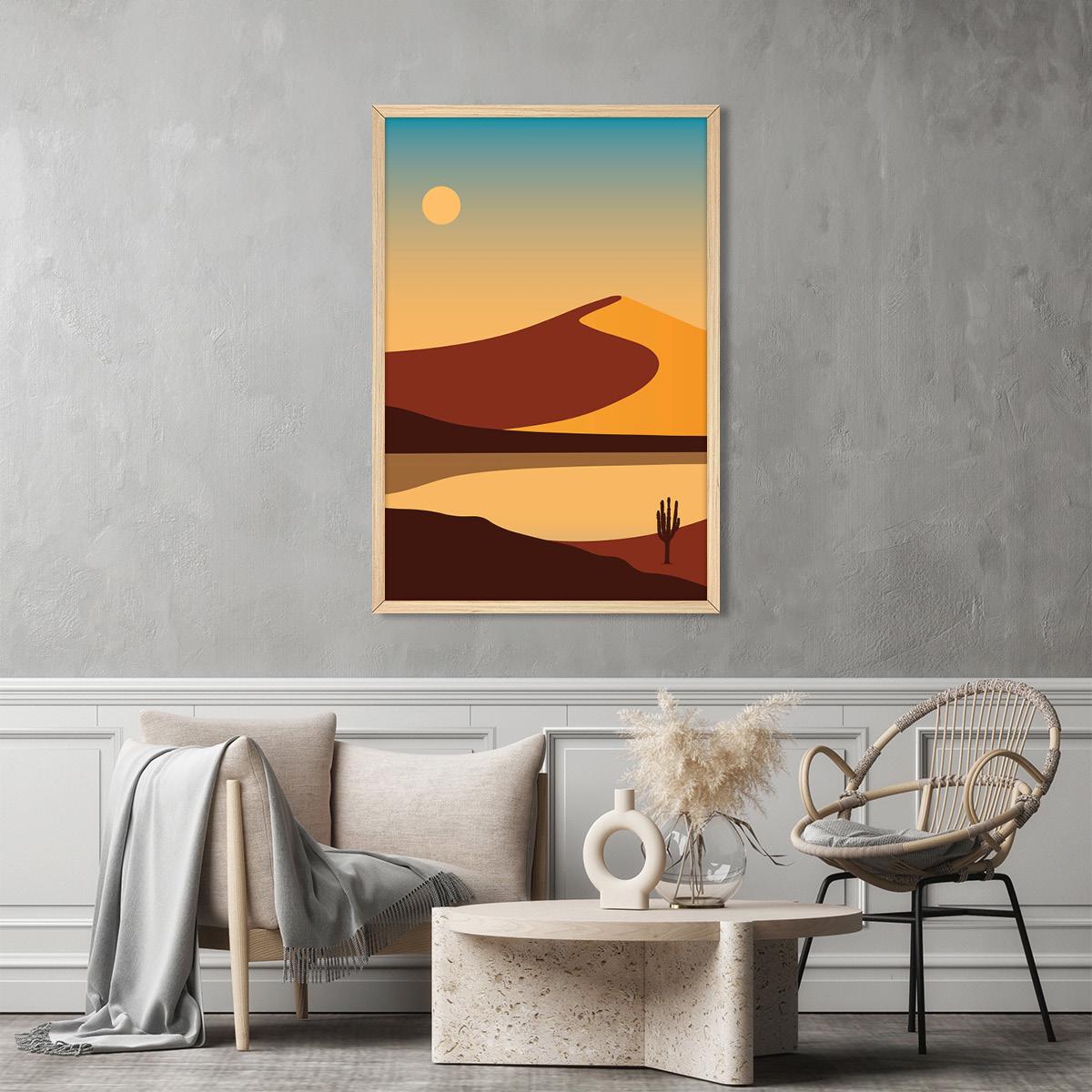 Colorful Desert Wall Art | Maximalist Boho Canvas Print | Southwestern Home Decor | Framed Options Available