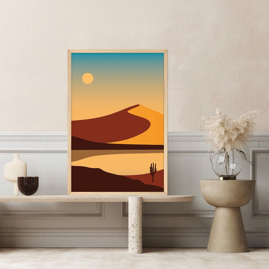 Colorful Desert Wall Art | Maximalist Boho Canvas Print | Southwestern Home Decor | Framed Options Available