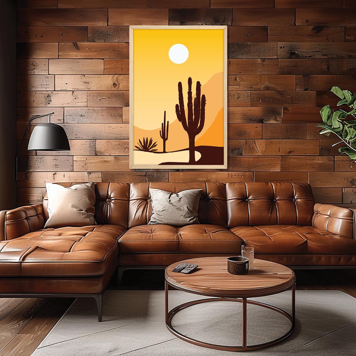 Colorful Cactus Canvas Print: Desert Boho Wall Art