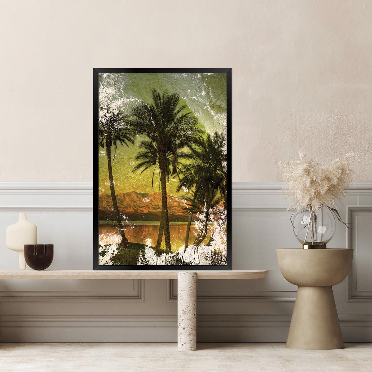 Colorful Palm Tree Canvas Print | Tropical Boho Wall Art | Bold Coastal Home Decor | Framed Options Available