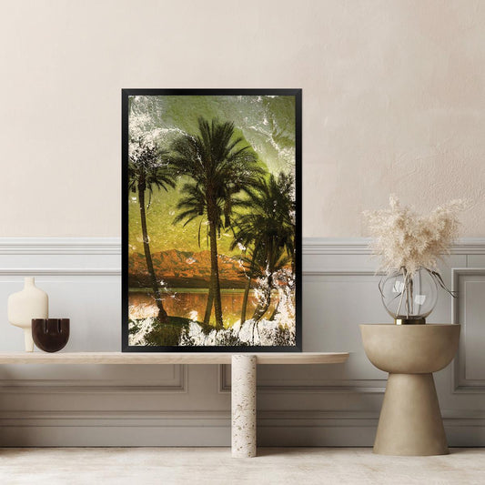 Colorful Palm Tree Canvas Print | Tropical Boho Wall Art | Bold Coastal Home Decor | Framed Options Available
