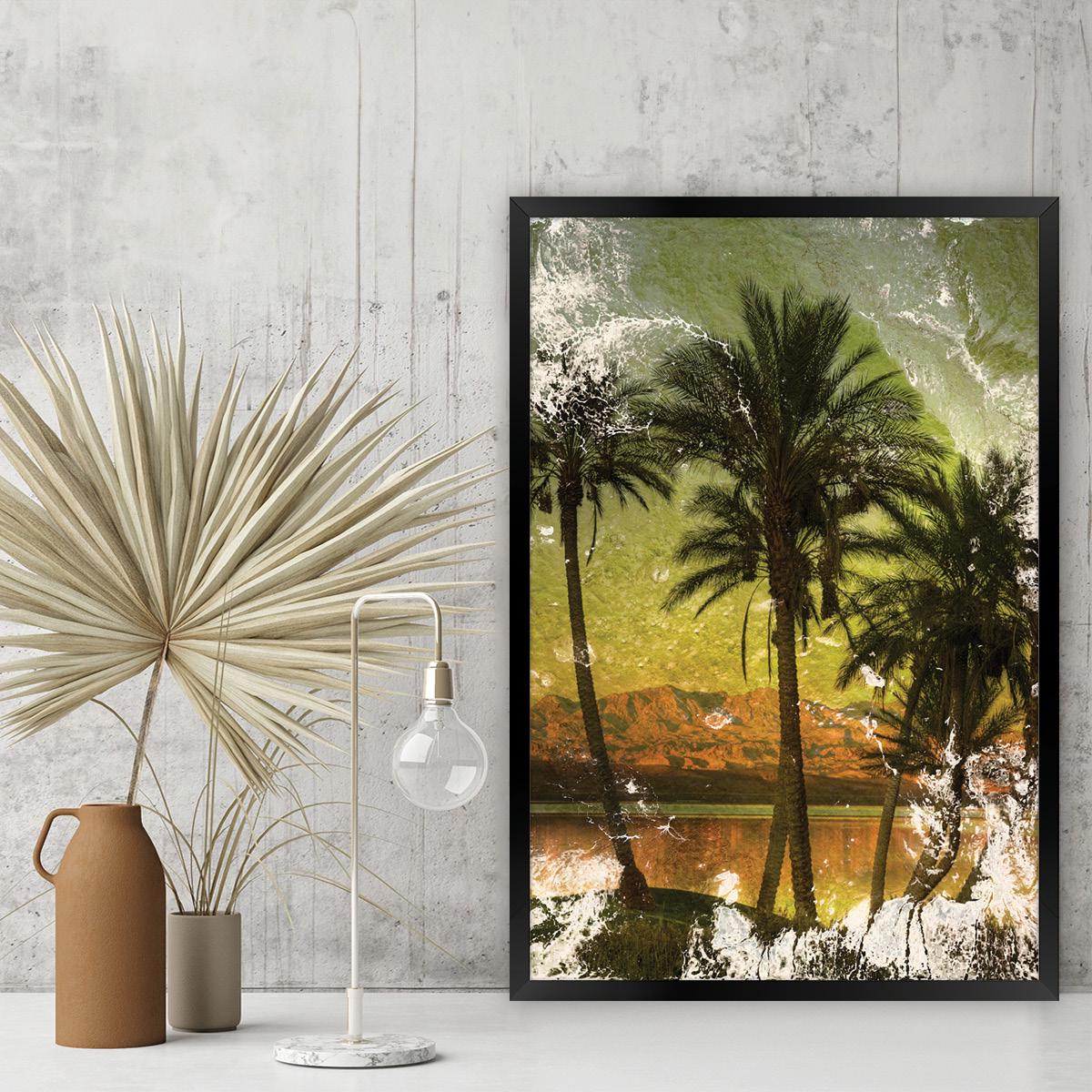 Colorful Palm Tree Canvas Print | Tropical Boho Wall Art | Bold Coastal Home Decor | Framed Options Available