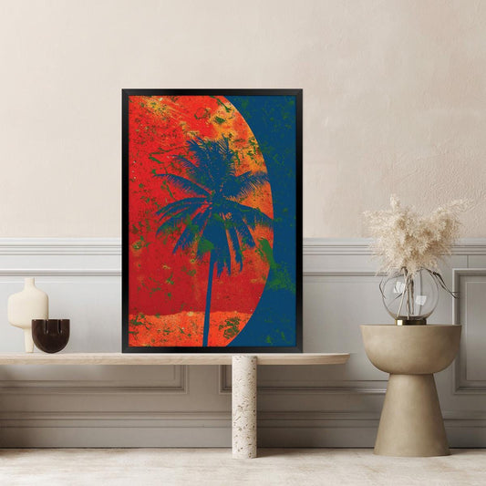Vintage Tropical Palm Tree Canvas Print: Bold Boho Wall Art