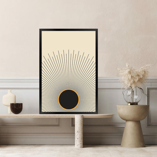 Rising Sun Modern Boho Canvas Print | Vintage Boho Celestial Wall Art | Framed Option Available