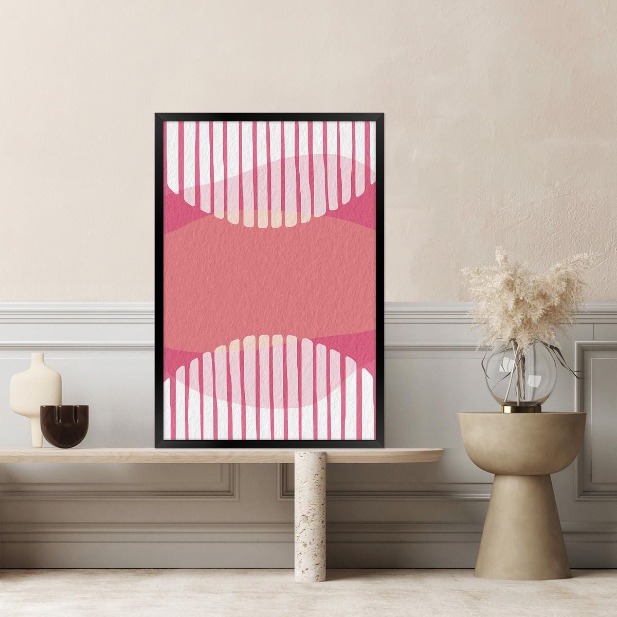 Pink Geometric Abstract Canvas Print - Modern Archival Wall Art