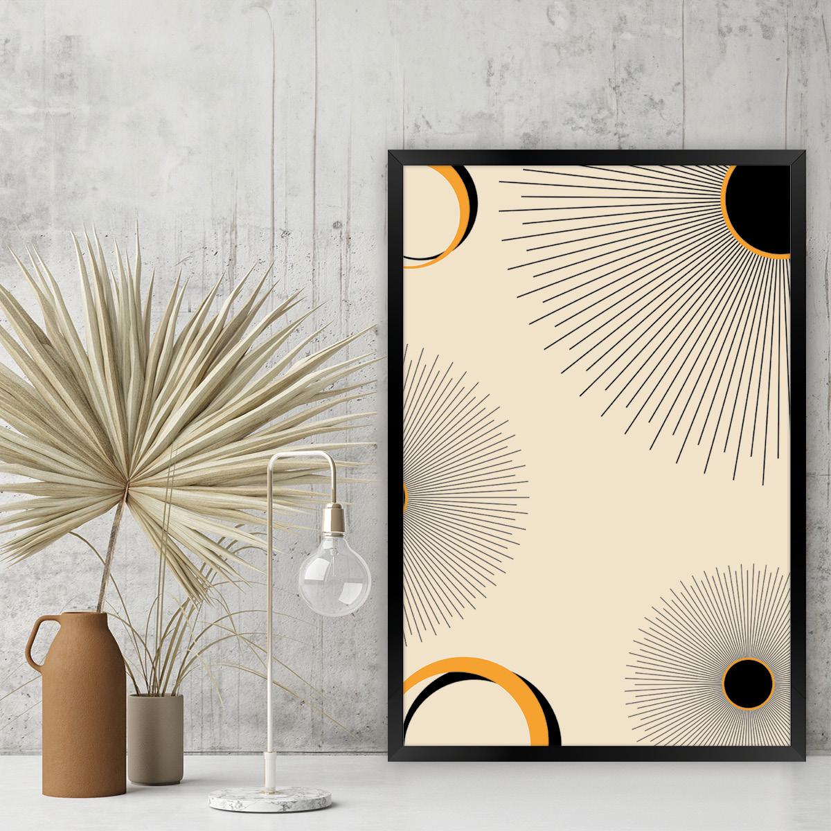 Abstract Sunburst Canvas Print: Modern Boho Rising Sun Celestial Artwork