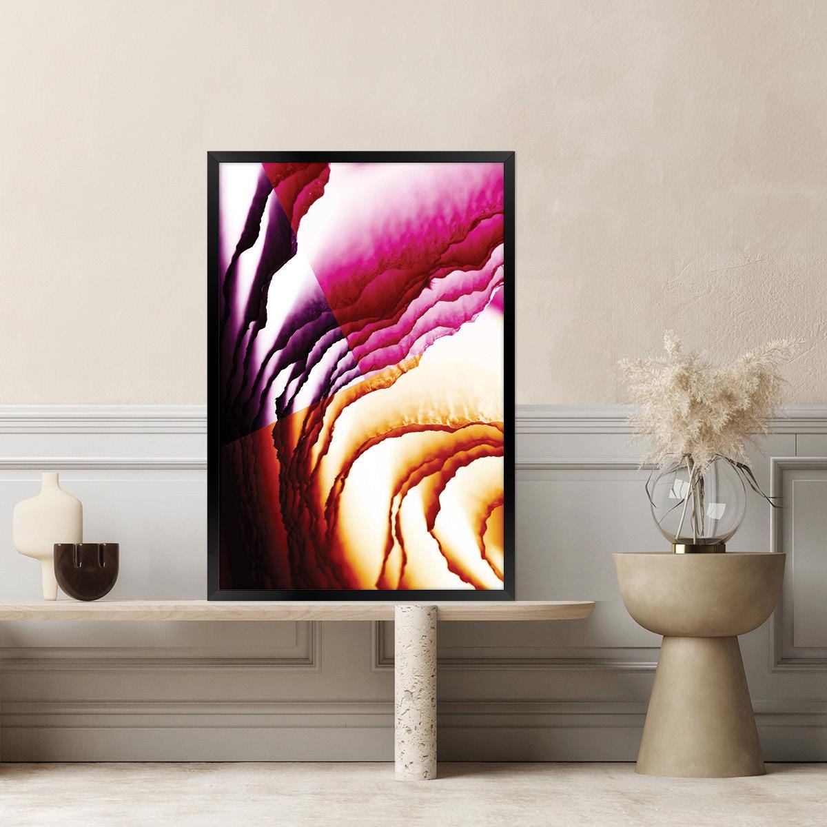 Jewel Tone Abstract Canvas Print: Modern Floral Wall Art