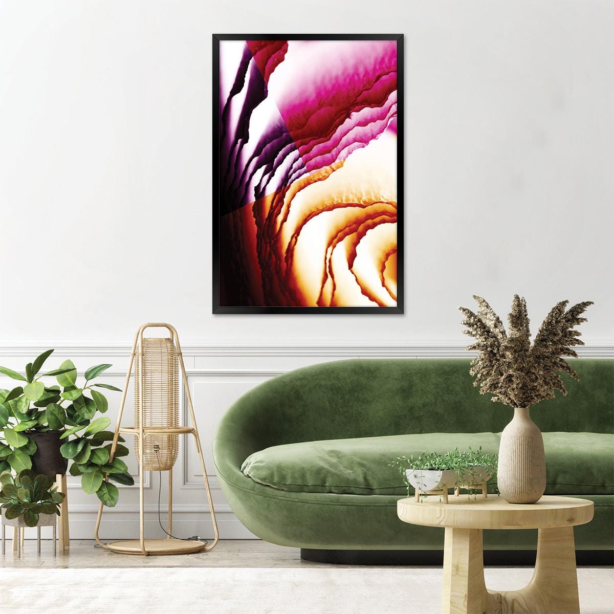 Jewel Tone Abstract Canvas Print: Modern Floral Wall Art