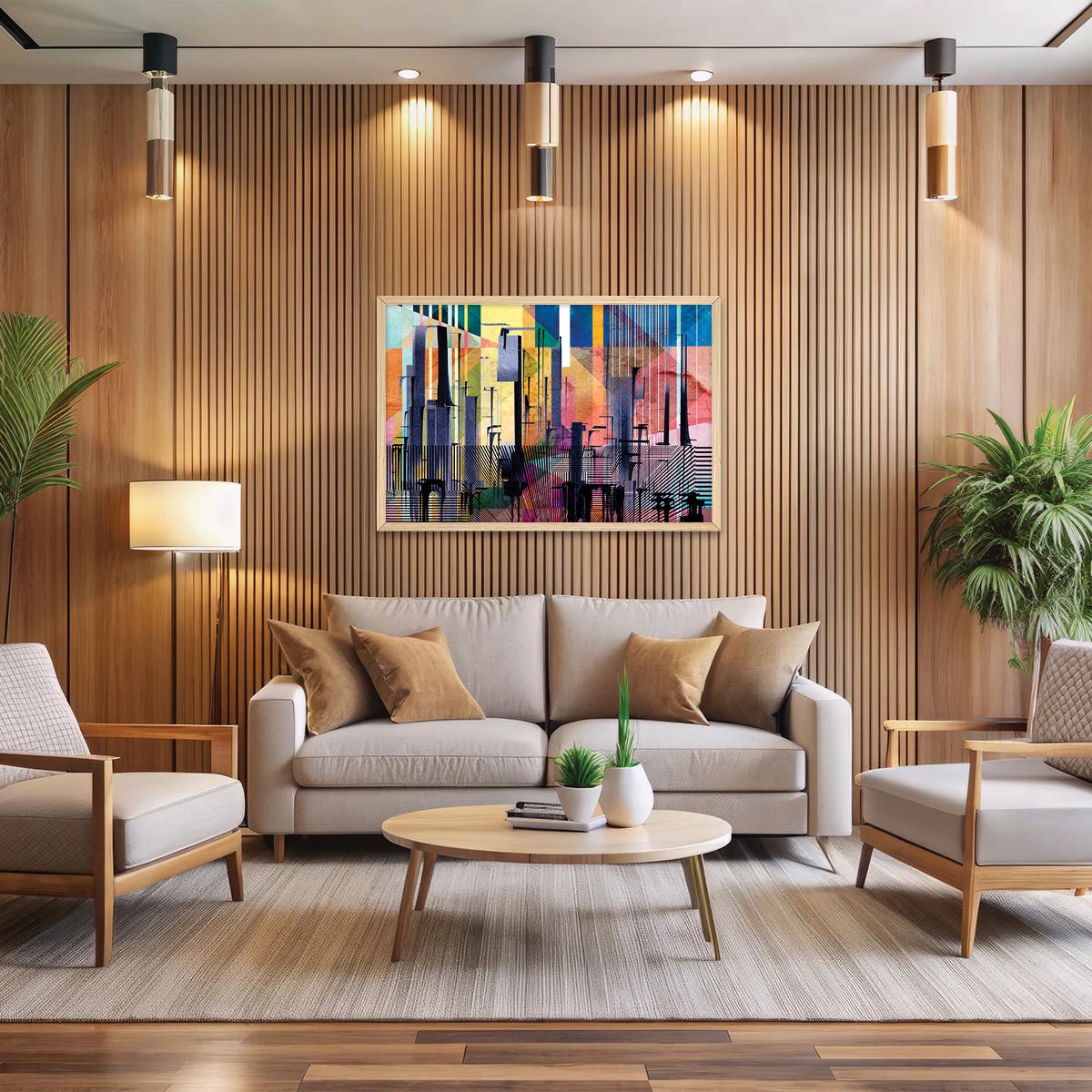 Colorful Abstract Cityscape Canvas Print - Pop Art Home Decor