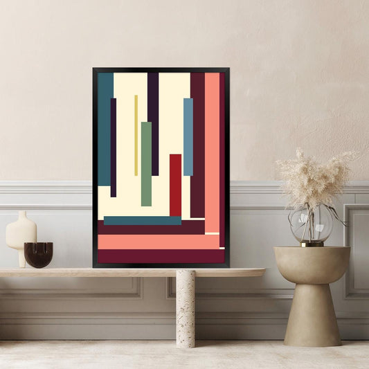 Abstract Geometric Lines Canvas Print: Modern Maximalist Wall Art