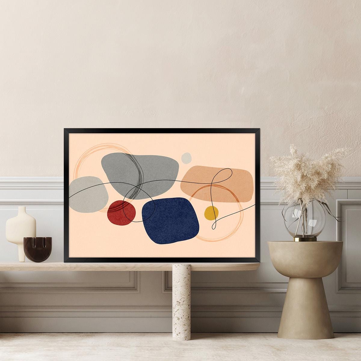 Abstract Shapes Canvas Print: Modern Minimalist Colorful Wall Art