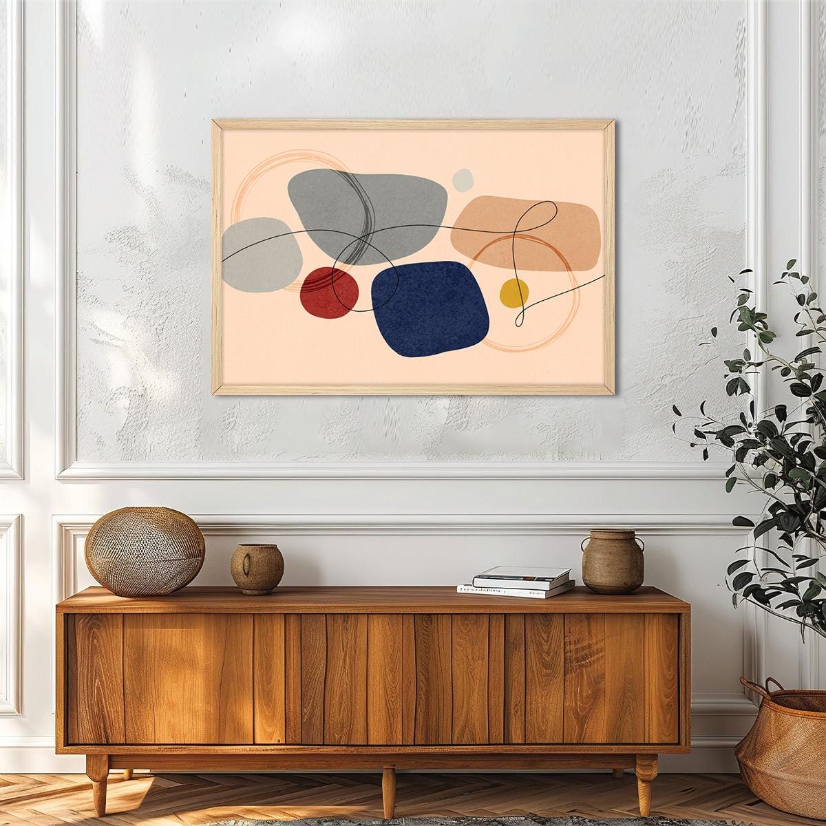 Abstract Shapes Canvas Print: Modern Minimalist Colorful Wall Art