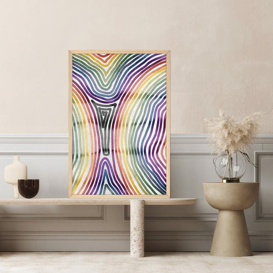 Rainbow Lines Canvas Print: Colorful Modern Home Decor, Contemporary Wall Art