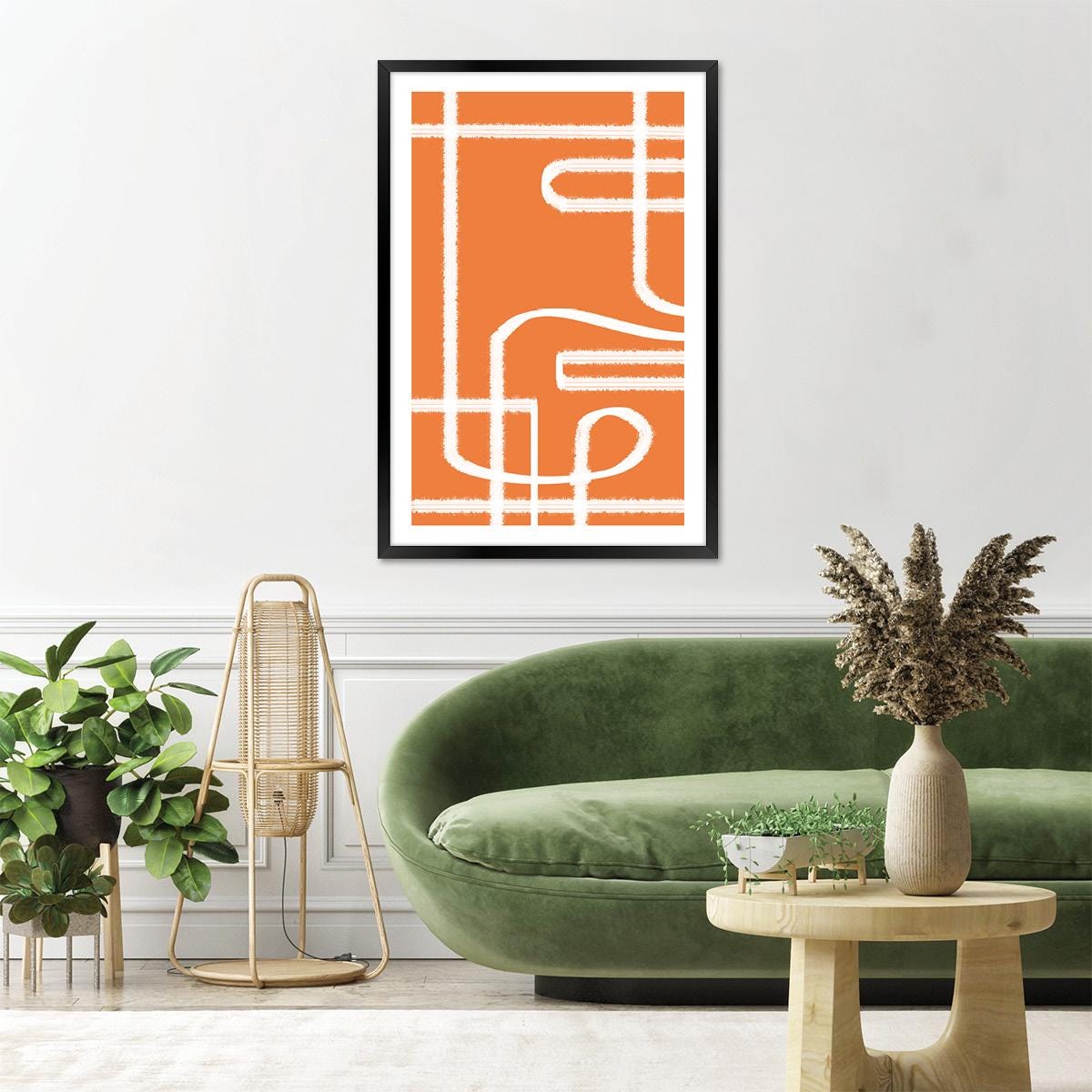 Orange Abstract Lines Canvas Print: Modern Wall Art