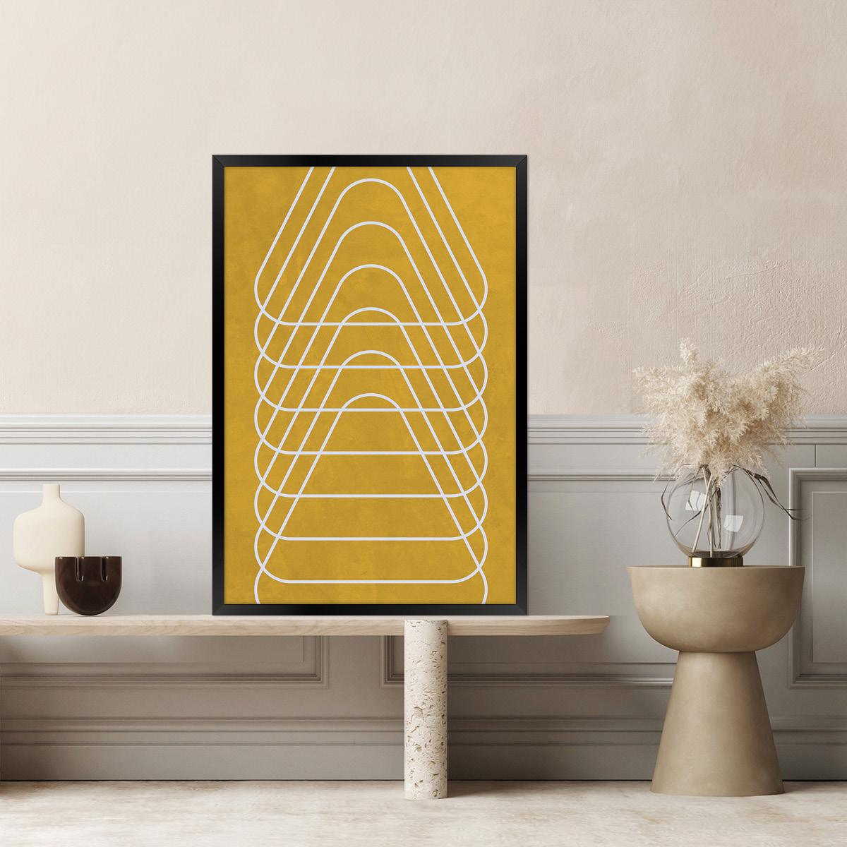 Yellow Geometric Triangle Canvas Print: Modern Minimalist Wall Art